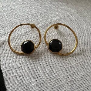 Gold and Onyx earrings